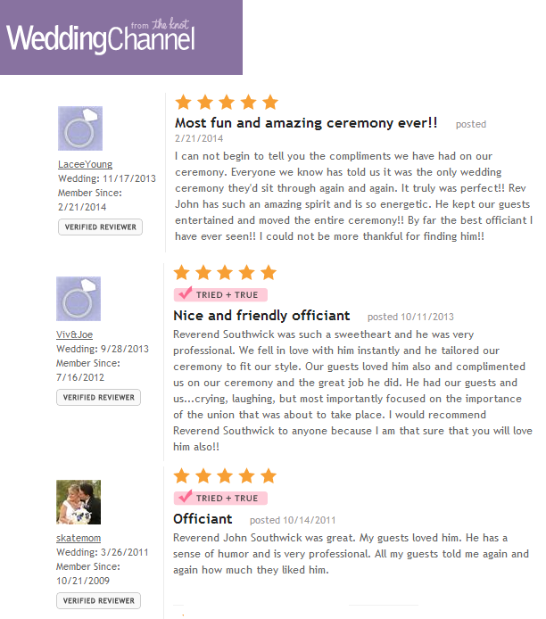 Wedding Channel Reviews